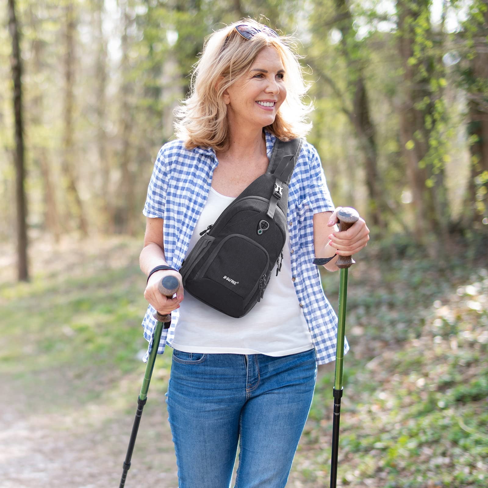 G4Free RFID Sling Bag for Adults, Small Crossbody Chest Shoulder Backpack for Men and Women, Hiking Daypack