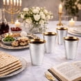 thumbnail image 4 of Decor Diamond Silver wine Kiddush Cup with Saucers 5.5 oz: 10 Cups, 4 of 5