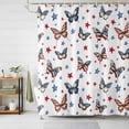 thumbnail image 3 of 4th of July Shower Curtain Set with Hooks, Patriotic Butterfly Pattern Waterproof Fabric Bathroom Curtains Decor Home Accessories,72X 96 Inch Extra Long, 3 of 9