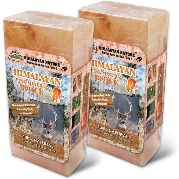 HIMALAYAN PINK SALT 84 Licking Salt Brick for Deer, Pink Rock Mineral Natural - pack of 2
