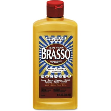 Brasso Metal Polish, 8 oz Bottle for Brass, Copper, Stainless, Chrome, Aluminum, Pewter & Bronze (Pack of 8)