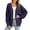 MEICHANG-ZQR1-Dark Blue, variant on Meichang Oversized Cardigan Sweaters for Women Open Front Long Sleeve Chunky Cardigan Knit Sweater Fall Winter Soft Button Down Cardigans Yellow XXXL