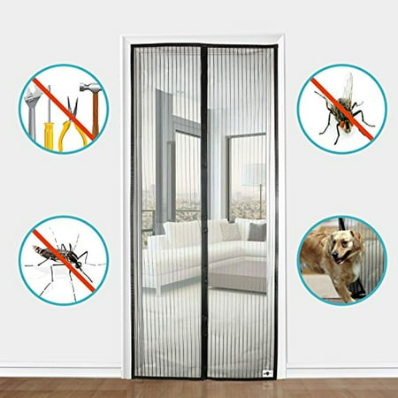 Apalus Magnetic Screen Door 36 X83 90x210cm Super Fine Fly Mesh Magnetic Top To Bottom Ultra Seal Magnets Shut Automatically