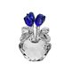 thumbnail image 2 of Ounissouiy Flor de cristal de estilo romántico de con hojas, decoración de simulación de rosas artificiales para sala de estar, regalo de Decoración del hogar Azul, 2 of 6