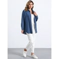 thumbnail image 3 of DARING DIVA Women's Western Jean Shirts Button Down Chambray Jackets XS Blue, 3 of 6
