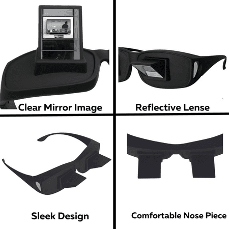Evelots Bed Prism Glasses for Reading, Gaming or Watch TV While Lying Down Set of 2 90 Degree Pinhole Spectacles-Lazy Readers Mirror Periscope High Definition-Clear & Bright Image-Unisex