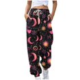 thumbnail image 3 of THDHVS Girls Wide Leg Pants,Pants for Girls,kids Halloween Print Sweatpants with Elastic Waist and Drawstring Pockets Spooky Themed or Holiday Comfortable Trousers Pink 9-10 Years, 3 of 6
