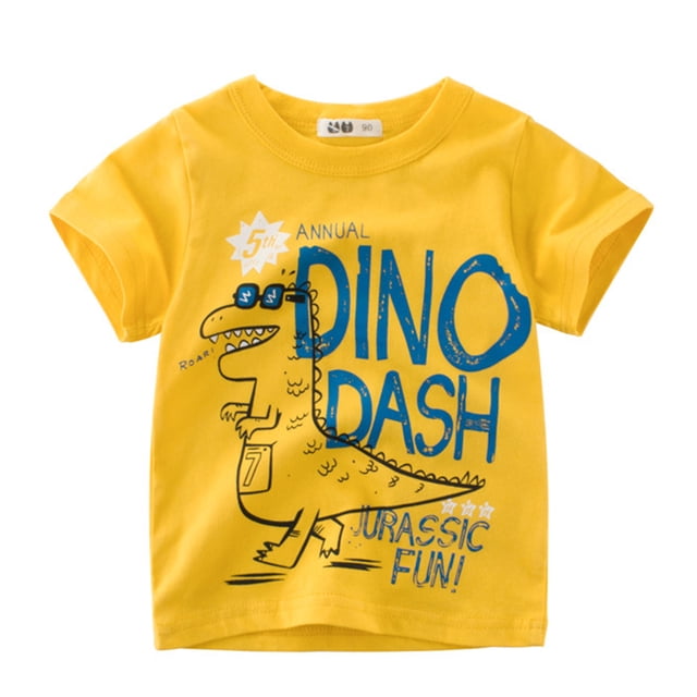 Cathalem Boys' Performance Tech Soccer T-Shirt Breathable Performance Active Athletic T Shirts,Yellow 130