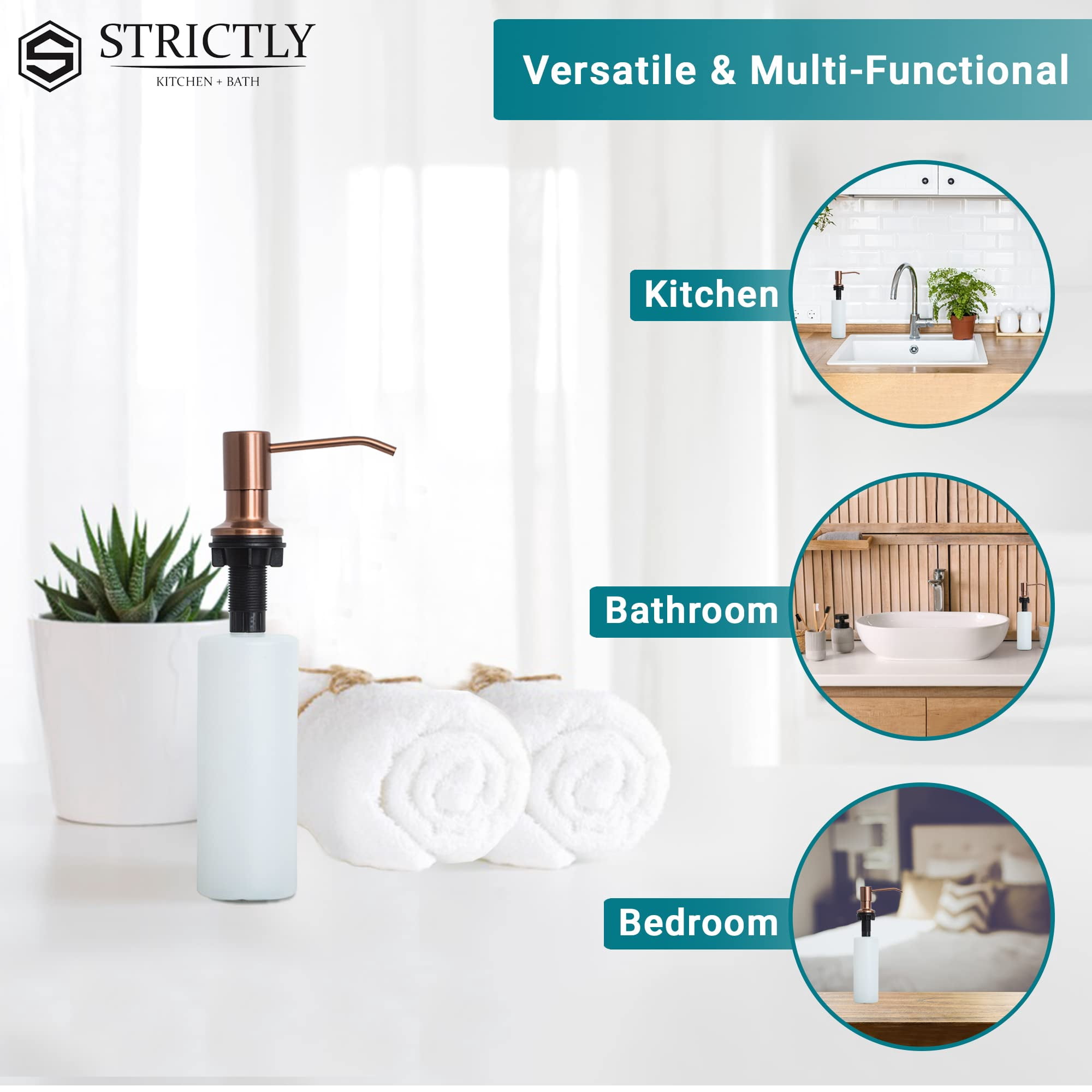 Strictly Sinks Liquid Soap Dispenser Stainless Steel Dish Soap Refillable Dispenser Bottle with Pump