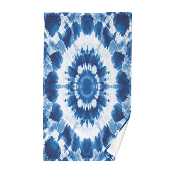 Pure Cotton Face Towel 16x28 Inches Hand Towel Bath Towel Hand Bath Towels Soft Good Water Absorption for Washing Face Wiping Face Pretty Blue Tie Dye