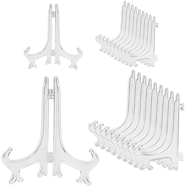 Paquete de 20 soportes de plástico para platos de caballete para exhibir imágenes, fotografías, platos, piezas de arte, certificados, tarjetas individuales, carteles, sobres y tableros pequeños, 2