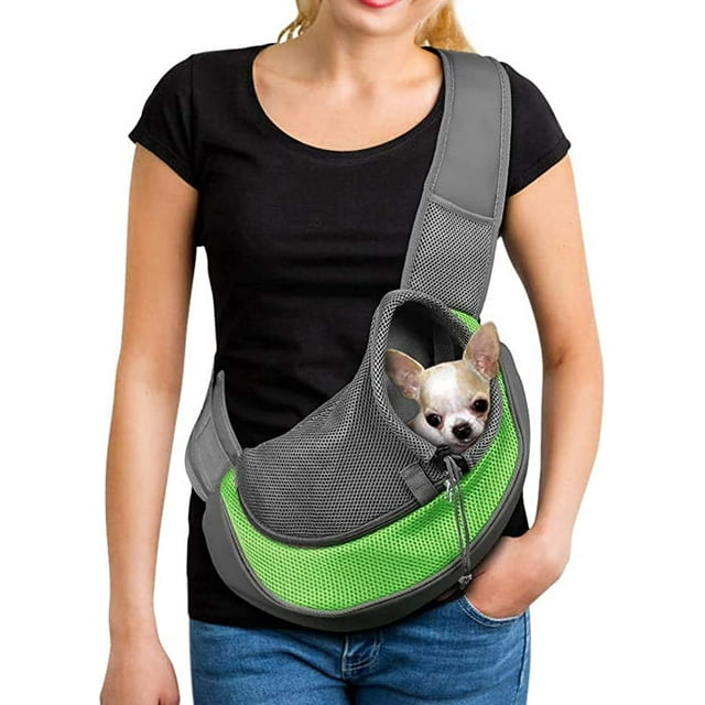 Bolsa transportadora para perros, bolso de hombro de malla transpirable para perros y gatos, bolso de hombro para cachorros, bolso de transporte ajustable, bolsa de viaje para animales pequeños, perro