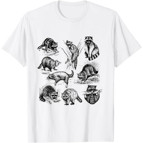 Cute Raccoon Drawing Racoon Portrait Sketch Wild Trash Panda Unisex T-Shirt for Men Women Kids Toddler