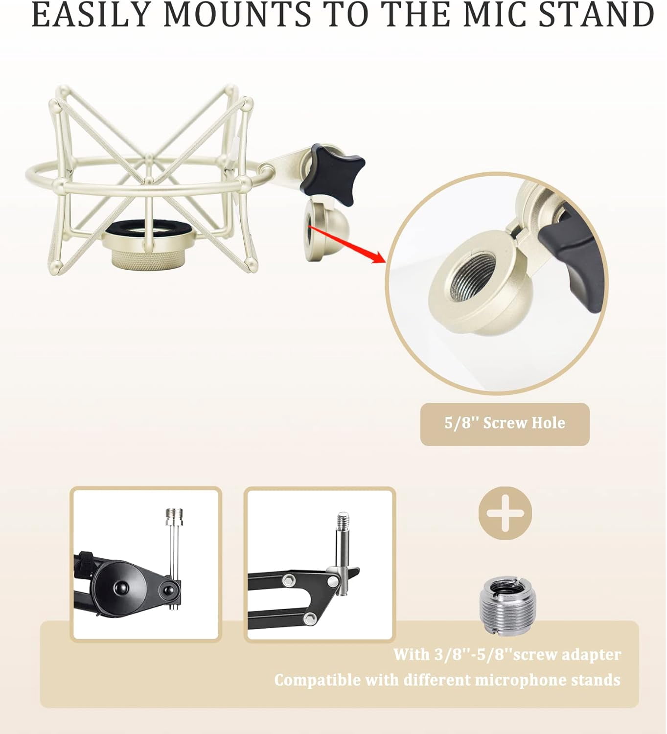 103 Shock Mount - Microphone Mount Compatible for 103 M147 Condenser Mic by ,Silver suitable for daily singing, voice-over