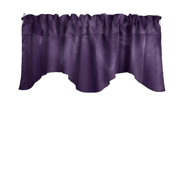 Shiny Satin Solid Scalloped Window Valance 58" Wide / 20" Tall