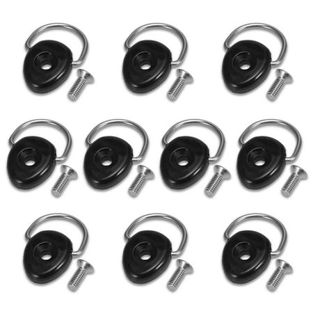 

10pcs Kayak Oval D Rings with Screw Kit Deck Loop Mounting Tie Down Kit Canoe Boat Fishing Rigging Hardware Accessories