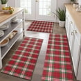 thumbnail image 2 of Red and Green Christmas Plaid Pattern Kitchen Rugs Sets Of 3,Kitchen Runner Rugs Non Skid Washable,Decorative Kitchen Floor Mats for Kitchen,Sink,Laundry,17"x30"+ 17"x47" + 17"x59", 2 of 6