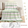 thumbnail image 5 of Green Pink Stripes Throw Blanket for Couch,Soft Lightweight Flannel Fleece Blanket,Gradient Geometric Smear Art Paint Microfiber Plush All Season Decorative Blankets for Sofa Office Travel 40"x50", 5 of 9