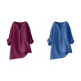 thumbnail image 1 of (2-Pack) Rinsvye Womens Solid Color Long Sleeve Mandarin Collar Blouse Women Clothing Timeless Design, 1 of 4