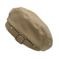 thumbnail image 5 of Beret Hat Solid Color Stretchy Breathable Adjustable Non-Fading Decorative Polyester Women Beret Hat Outdoor Headgear Daily Wear, 5 of 8
