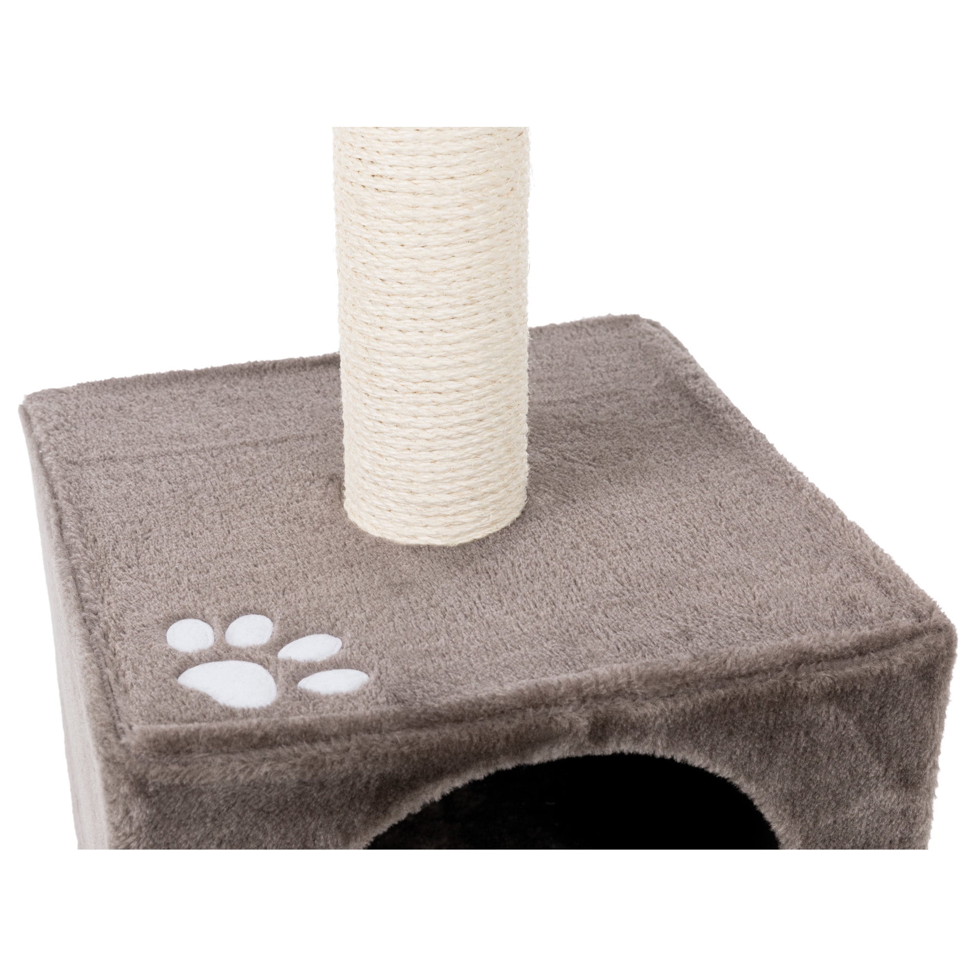 TRIXIE San Fernando Plush & Sisal 3-Level 41.7" Cat Tree, Scratching Posts & Condo, Gray
