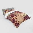 thumbnail image 3 of Ambesonne Vintage Bedding Set 3 Pcs, Colorful Retro Floral Tiles, Twin XL, Peach Orange Red, 3 of 3