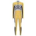 thumbnail image 3 of TiaoBug Womens Race Car Driver Long Sleeve Jumpsuit Catsuit Full Bodysuit Halloween Racer Jumper Costume Yellow 3XL, 3 of 5