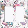thumbnail image 2 of Metal Light Switch Wall Plate Outlet Cover (4 Mermaids Unicorn Cat Bubble Glitter Print Pastel - Double Rocker), 2 of 2