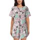 thumbnail image 1 of Fotbe West Cowgirl Disco Conjunto de Pijama Estampado para Mujer, 2 Piezas, Ropa de Dormir con Camiseta de Manga Corta y Shorts Suaves-Medium, 1 of 6