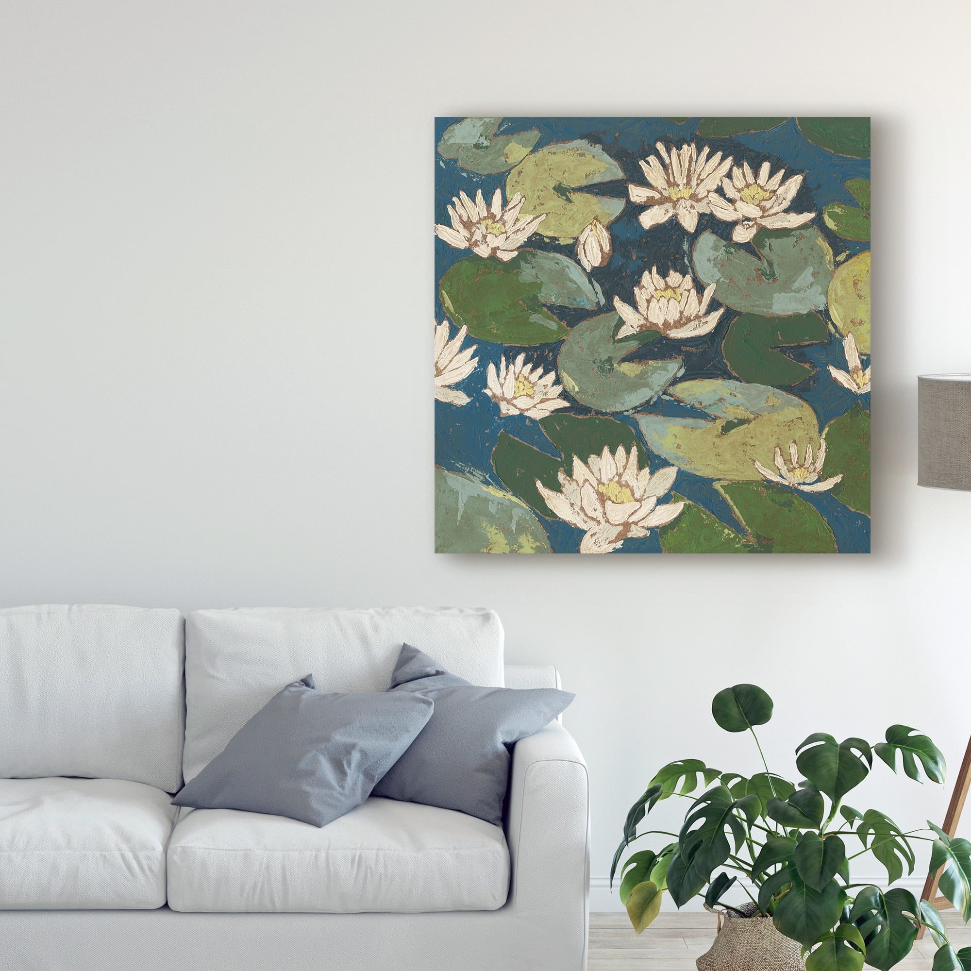 Trademark Fine Art 'Water Flowers I' Canvas Art by Megan Meagher