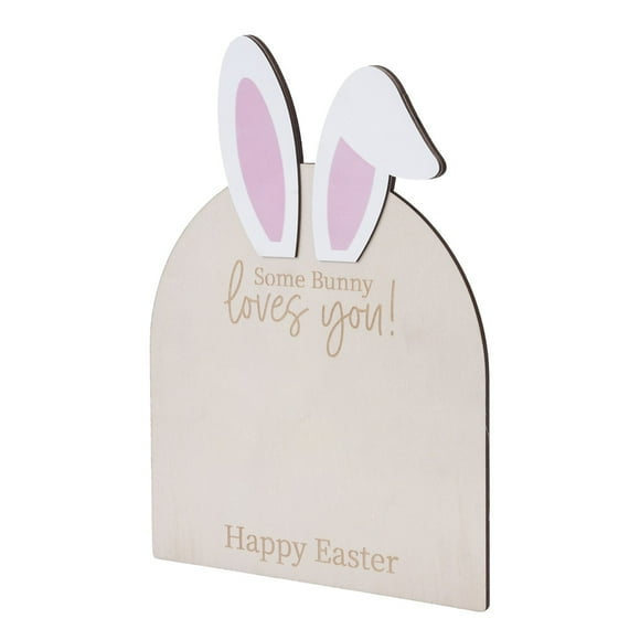 Easter Bunny Wooden Baby Footprint Keepsake DIY Collection Meaningful First Footprints Festive Playful Sturdy Durable for Children's Room Home Decoration
