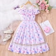 thumbnail image 2 of Gelikeya Cold Shoulder Dress for Tween Girls Butterflies Print Ruffle Straps Tutu Dress A Line Casual Formal Cute Summer Holiday Dress 7-12Y A02 Pink, 11-12 Years, 2 of 8