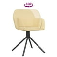 thumbnail image 5 of vidaXL Swivel Dining Chairs 2 pcs Cream Velvet, 5 of 5