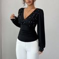 thumbnail image 4 of Womens Thermal Tops, Solid Color Long Sleeve Double Sided Fleece Half High Collar Base Layer, Women's Thermal Top, 4 of 5