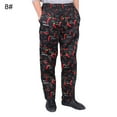 thumbnail image 2 of Men Stripe Plaid Chili Printed Hotel Restaurant Kitchen Chef Work Long Pants, 2 of 8