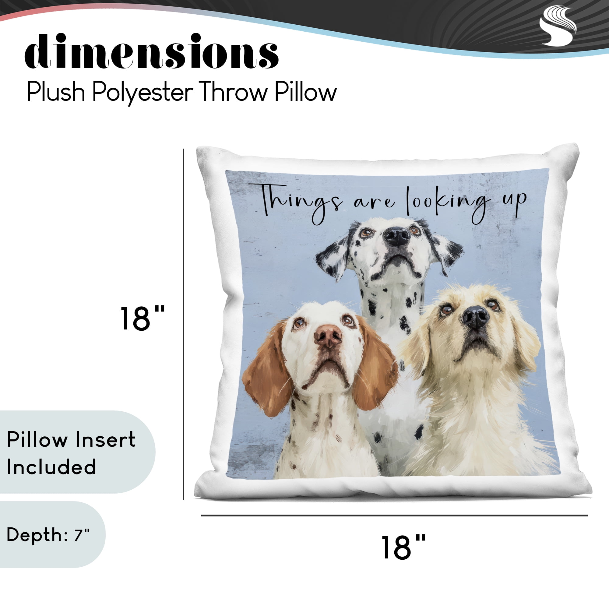 Stupell Industries Things Are Looking Up Decorative Printed Throw Pillow, design by Kim Curinga, 18 x 7 x 18