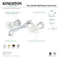 thumbnail image 4 of Kingston Brass KS7021WQL Krystal Onyx Two-Handle Wall Mount Roman Tub Faucet, Polished Chrome, 4 of 5