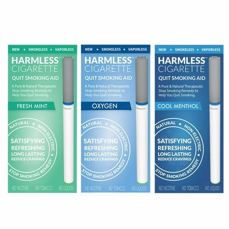 Harmless Cigarette 3 Pack Natural Quit Smoking Aid | Mint Oxygen and Menthol | Alternative to Nicorette | Easy Way To Quit | Stop Smoking Remedy To Help Quit & Reduce (Best Way To Give Up Smoking Cigarettes)