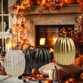 thumbnail image 5 of 1 Pc Light Blue Artificial Pumpkin, Halloween Pumpkin Decor, Fall Pumpkin Decor, Harvest Thanksgiving Table Centerpiece, Rustic Farmhouse Home Decoration for Mantel Party and, 5 of 8