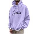 thumbnail image 4 of CONFREE Mens Hoodie Letter Prints Hoodies For Men Graphic Long Sleeve Casual Pullover Hooded Sweatshirts With Pockets, 4 of 6