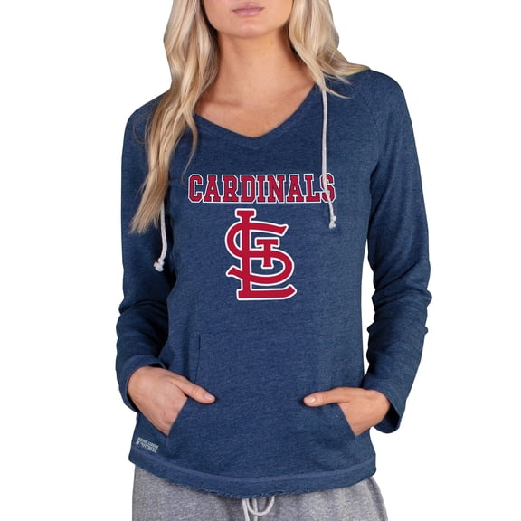 Women's Concepts Sport Navy St. Louis Cardinals Mainstream Terry Long Sleeve Hoodie Top