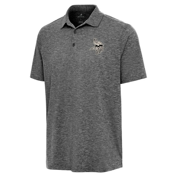 Men's Antigua  Heather Black Minnesota Vikings Par 3 Polo