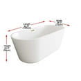 thumbnail image 7 of Elegant Kitchen & Bath BT10665GW-BGD 65 in. Soaking Bathtub, Glossy White with Brushed Gold Trim, 7 of 7