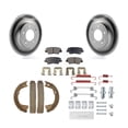 thumbnail image 1 of Transit Auto Rear Disc Coated Rotors Semi-Metallic Pads Parking Brake Shoes and Hardware Kit for Car Hyundai Sonata Azera KGF-104006, 1 of 11