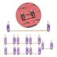 thumbnail image 3 of Estabilizadores de PCB chapados en oro con tornillos 2U 6.25U Estabilizadores de teclas Reemplazo violeta 1 6.25u 7 2U, 3 of 9