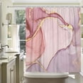 thumbnail image 2 of Pink Shower Curtain, Modern Abstract Pink Mixed Gold Ink Art Marble Texture Bathroom Curtain Bathtub Home Decor Waterproof Fabric Machine Washable with Hooks,72" Wx84 L, 2 of 2
