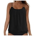thumbnail image 3 of COMVALUE Women Tankini Swimsuit Tummy Control Blouson Bathing Suits Thin Swim Tank Top Only (Black, M), 3 of 7