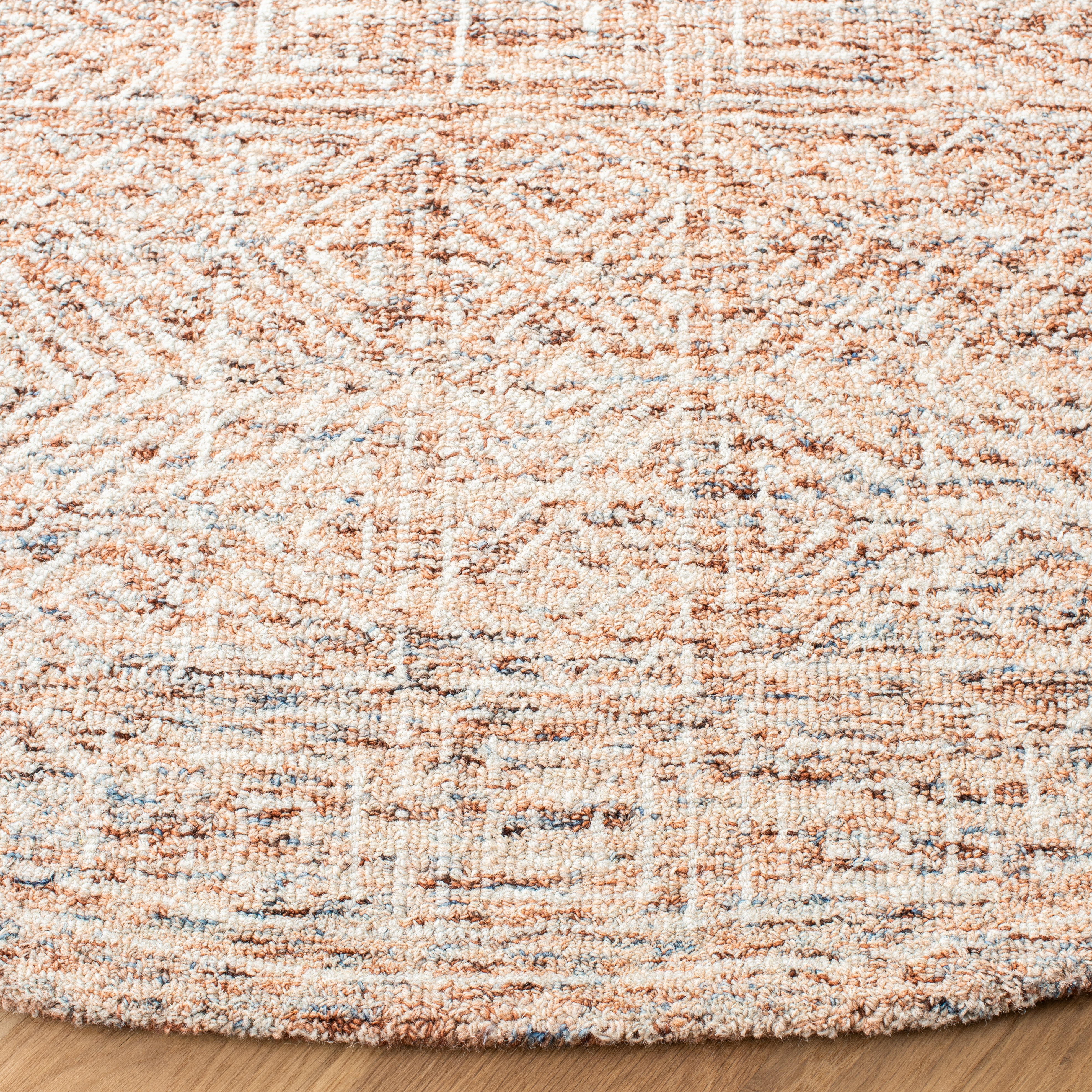 SAFAVIEH Capri Sabrina Aztec Wool Area Rug, Brown/Beige, 7' x 7' Round