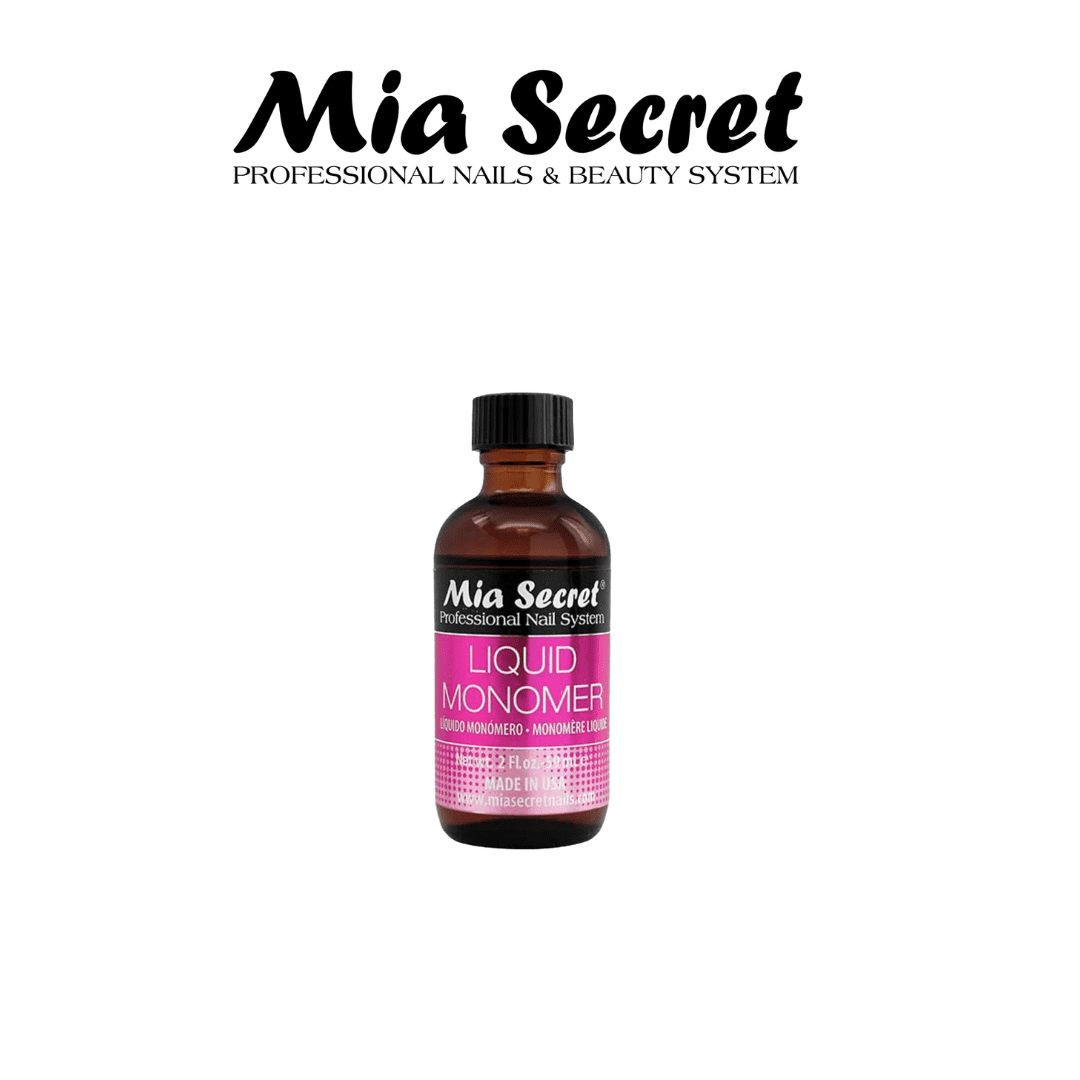 Mia Secret - Liquid Monomer 2oz & Cover Acrylic Powder (Cover White Peony+ Porcelain) 0.5 oz Combo