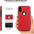 thumbnail image 4 of Unique Design Luxury Leather Business Phone Case for iPhone Xs Max Anti-Slip Scratch Resistant Ultra Slim Protective Case (2018,6.5”) (Red), 4 of 12
